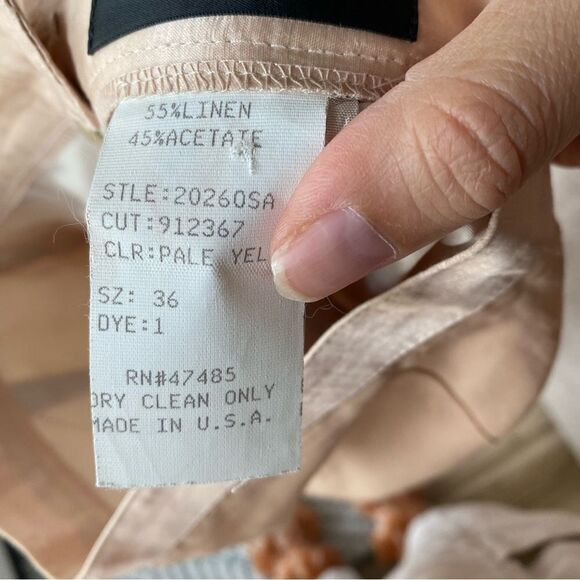 Philippe Adec Paris Shiny Linen Blend Nuetral Pencil Skirt - Picture 4 of 6